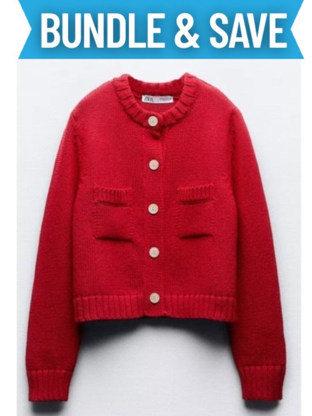 Zara Red Knit Cardigan